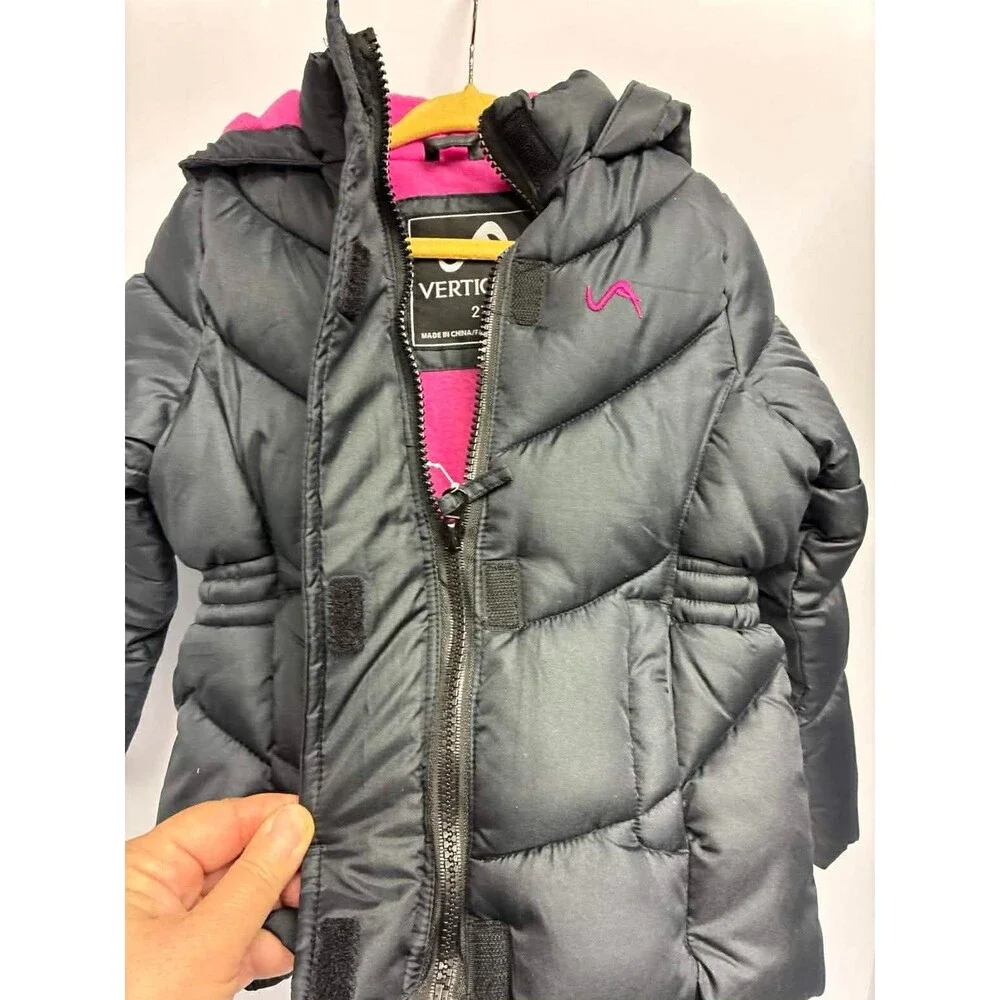 Vertical 9 Girls Winter Jacket Size 2 Hood Brand New With tags-Black Fuchsia‎